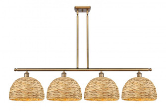 Woven Rattan - 4 Light - 50 inch - Brushed Brass - Multi Pendant (3442|516-4I-BB-RBD-12-NAT)