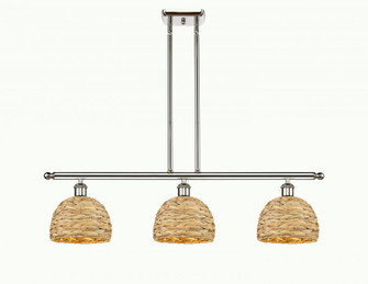 Woven Rattan - 3 Light - 36 inch - Polished Nickel - Multi Pendant (3442|516-3I-PN-RBD-8-NAT)