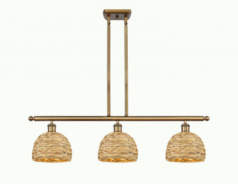 Woven Rattan - 3 Light - 36 inch - Brushed Brass - Multi Pendant (3442|516-3I-BB-RBD-8-NAT)