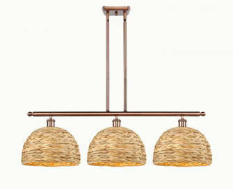 Woven Rattan - 3 Light - 39 inch - Antique Copper - Multi Pendant (3442|516-3I-AC-RBD-12-NAT)