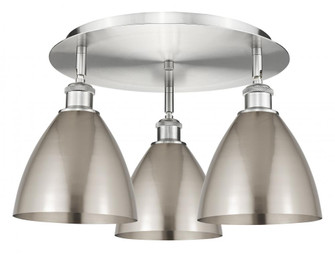 Bristol - 3 Light - 19 inch - Satin Nickel - Semi-Flush Mount (3442|516-3C-SN-MBD-75-SN)