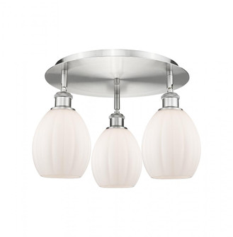 Eaton - 3 Light - 17 inch - Satin Nickel - Semi-Flush Mount (3442|516-3C-SN-G81)