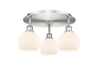Athens - 3 Light - 18 inch - Satin Nickel - Semi-Flush Mount (3442|516-3C-SN-G121-6)