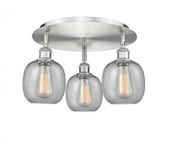 Belfast - 3 Light - 18 inch - Satin Nickel - Semi-Flush Mount (3442|516-3C-SN-G104)