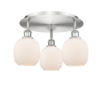 Belfast - 3 Light - 18 inch - Satin Nickel - Semi-Flush Mount (3442|516-3C-SN-G101)