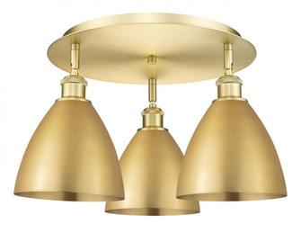 Bristol - 3 Light - 19 inch - Satin Gold - Flush Mount (3442|516-3C-SG-MBD-75-SG)