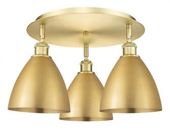 Bristol - 3 Light - 19 inch - Satin Gold - Semi-Flush Mount (3442|516-3C-SG-MBD-75-SG)