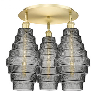 Cascade - 3 Light - 20 inch - Satin Gold - Flush Mount (3442|516-3C-SG-G673-8)