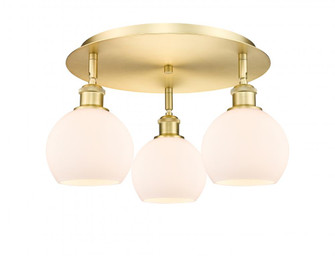 Athens - 3 Light - 18 inch - Satin Gold - Semi-Flush Mount (3442|516-3C-SG-G121-6)