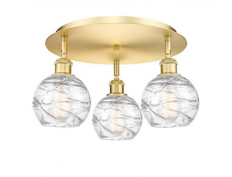 Athens Deco Swirl - 3 Light - 18 inch - Satin Gold - Flush Mount (3442|516-3C-SG-G1213-6)