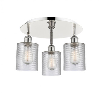 Cobbleskill - 3 Light - 17 inch - Polished Nickel - Semi-Flush Mount (3442|516-3C-PN-G112)