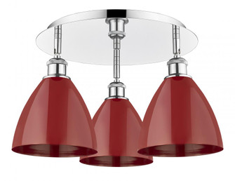 Plymouth - 3 Light - 19 inch - Polished Chrome - Semi-Flush Mount (3442|516-3C-PC-MBD-75-RD)