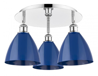 Plymouth - 3 Light - 19 inch - Polished Chrome - Semi-Flush Mount (3442|516-3C-PC-MBD-75-BL)