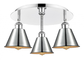 Ballston - 3 Light - 18 inch - Polished Chrome - Semi-Flush Mount (3442|516-3C-PC-M8-PC)