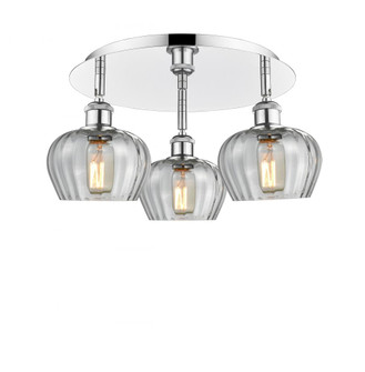 Fenton - 3 Light - 18 inch - Polished Chrome - Semi-Flush Mount (3442|516-3C-PC-G92)