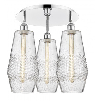 Windham - 3 Light - 19 inch - Polished Chrome - Flush Mount (3442|516-3C-PC-G684-7)
