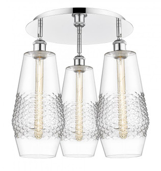 Windham - 3 Light - 19 inch - Polished Chrome - Flush Mount (3442|516-3C-PC-G682-7)