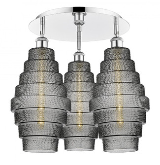 Cascade - 3 Light - 20 inch - Polished Chrome - Flush Mount (3442|516-3C-PC-G673-8)