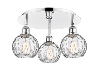Athens Water Glass - 3 Light - 18 inch - Polished Chrome - Semi-Flush Mount (3442|516-3C-PC-G1215-6)