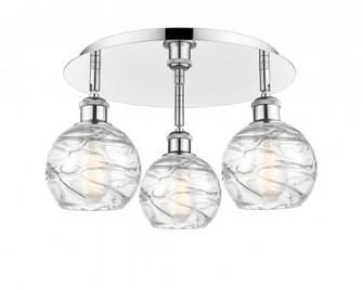 Athens Deco Swirl - 3 Light - 18 inch - Polished Chrome - Flush Mount (3442|516-3C-PC-G1213-6)