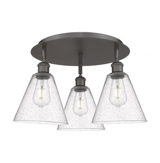 Berkshire - 3 Light - 20 inch - Oil Rubbed Bronze - Semi-Flush Mount (3442|516-3C-OB-GBC-84)