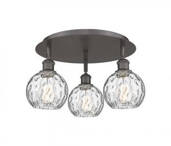 Athens Water Glass - 3 Light - 18 inch - Oil Rubbed Bronze - Semi-Flush Mount (3442|516-3C-OB-G1215-6)