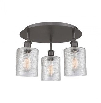 Cobbleskill - 3 Light - 17 inch - Oil Rubbed Bronze - Semi-Flush Mount (3442|516-3C-OB-G112)