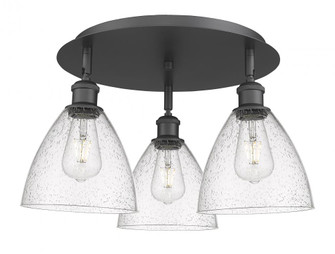 Bristol - 3 Light - 19 inch - Matte Black - Semi-Flush Mount (3442|516-3C-BK-GBD-754)