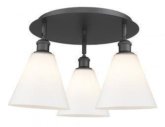 Berkshire - 3 Light - 20 inch - Matte Black - Semi-Flush Mount (3442|516-3C-BK-GBC-81)
