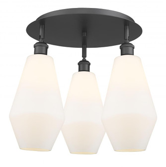 Cindyrella - 3 Light - 19 inch - Matte Black - Semi-Flush Mount (3442|516-3C-BK-G651-7)
