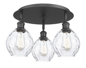 Waverly - 3 Light - 18 inch - Matte Black - Semi-Flush Mount (3442|516-3C-BK-G362)