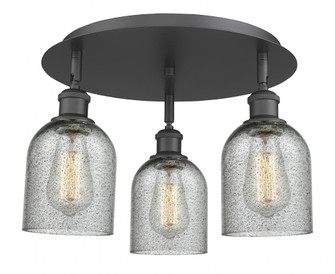 Caledonia - 3 Light - 17 inch - Matte Black - Semi-Flush Mount (3442|516-3C-BK-G257)