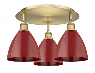 Plymouth - 3 Light - 19 inch - Brushed Brass - Semi-Flush Mount (3442|516-3C-BB-MBD-75-RD)
