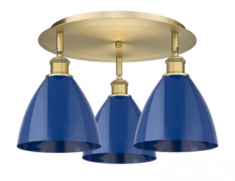 Plymouth - 3 Light - 19 inch - Brushed Brass - Semi-Flush Mount (3442|516-3C-BB-MBD-75-BL)