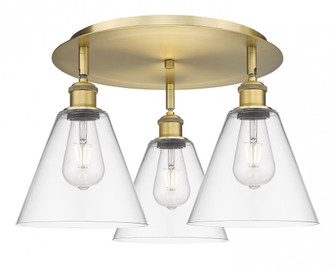 Berkshire - 3 Light - 20 inch - Brushed Brass - Semi-Flush Mount (3442|516-3C-BB-GBC-82)