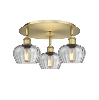 Fenton - 3 Light - 18 inch - Brushed Brass - Semi-Flush Mount (3442|516-3C-BB-G92)