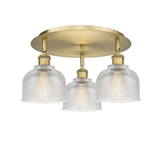 Dayton - 3 Light - 17 inch - Brushed Brass - Semi-Flush Mount (3442|516-3C-BB-G412)