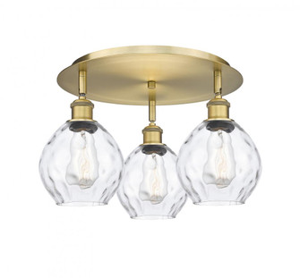 Waverly - 3 Light - 18 inch - Brushed Brass - Semi-Flush Mount (3442|516-3C-BB-G362)