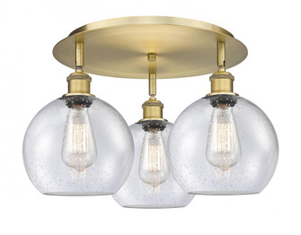 Athens - 3 Light - 20 inch - Brushed Brass - Semi-Flush Mount (3442|516-3C-BB-G124-8)