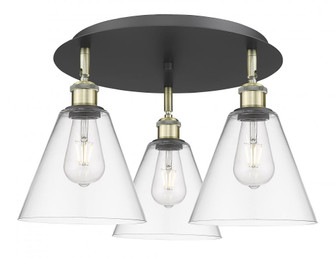 Berkshire - 3 Light - 20 inch - Black Antique Brass - Semi-Flush Mount (3442|516-3C-BAB-GBC-82)