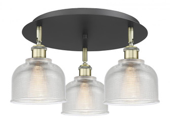 Dayton - 3 Light - 17 inch - Black Antique Brass - Semi-Flush Mount (3442|516-3C-BAB-G412)