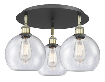 Athens - 3 Light - 20 inch - Black Antique Brass - Semi-Flush Mount (3442|516-3C-BAB-G124-8)