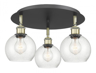 Athens - 3 Light - 18 inch - Black Antique Brass - Semi-Flush Mount (3442|516-3C-BAB-G124-6)