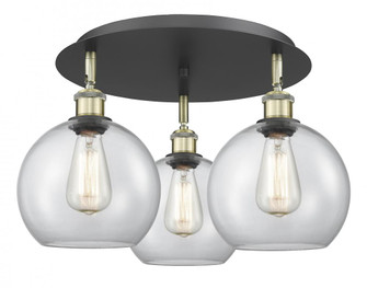 Athens - 3 Light - 20 inch - Black Antique Brass - Semi-Flush Mount (3442|516-3C-BAB-G122-8)