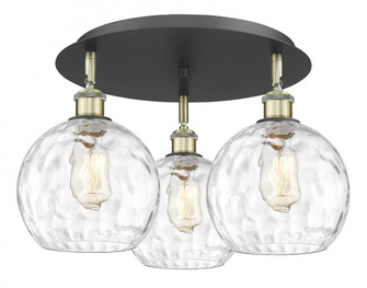 Athens Water Glass - 3 Light - 20 inch - Black Antique Brass - Semi-Flush Mount (3442|516-3C-BAB-G1215-8)