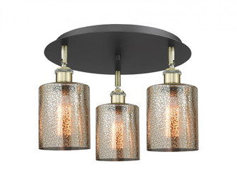 Cobbleskill - 3 Light - 17 inch - Black Antique Brass - Semi-Flush Mount (3442|516-3C-BAB-G116)
