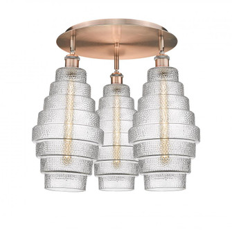 Cascade - 3 Light - 20 inch - Antique Copper - Flush Mount (3442|516-3C-AC-G672-8)