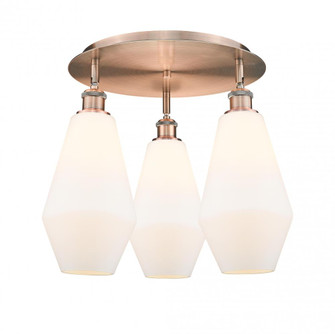 Cindyrella - 3 Light - 19 inch - Antique Copper - Semi-Flush Mount (3442|516-3C-AC-G651-7)