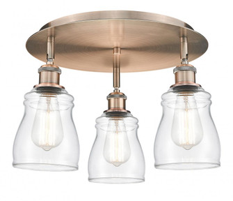 Ellery - 3 Light - 17 inch - Antique Copper - Semi-Flush Mount (3442|516-3C-AC-G392)