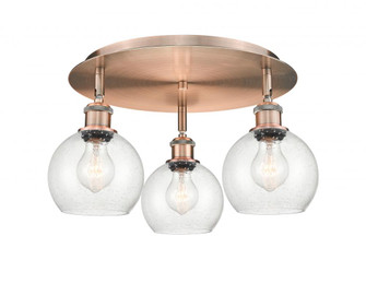 Athens - 3 Light - 18 inch - Antique Copper - Semi-Flush Mount (3442|516-3C-AC-G124-6)